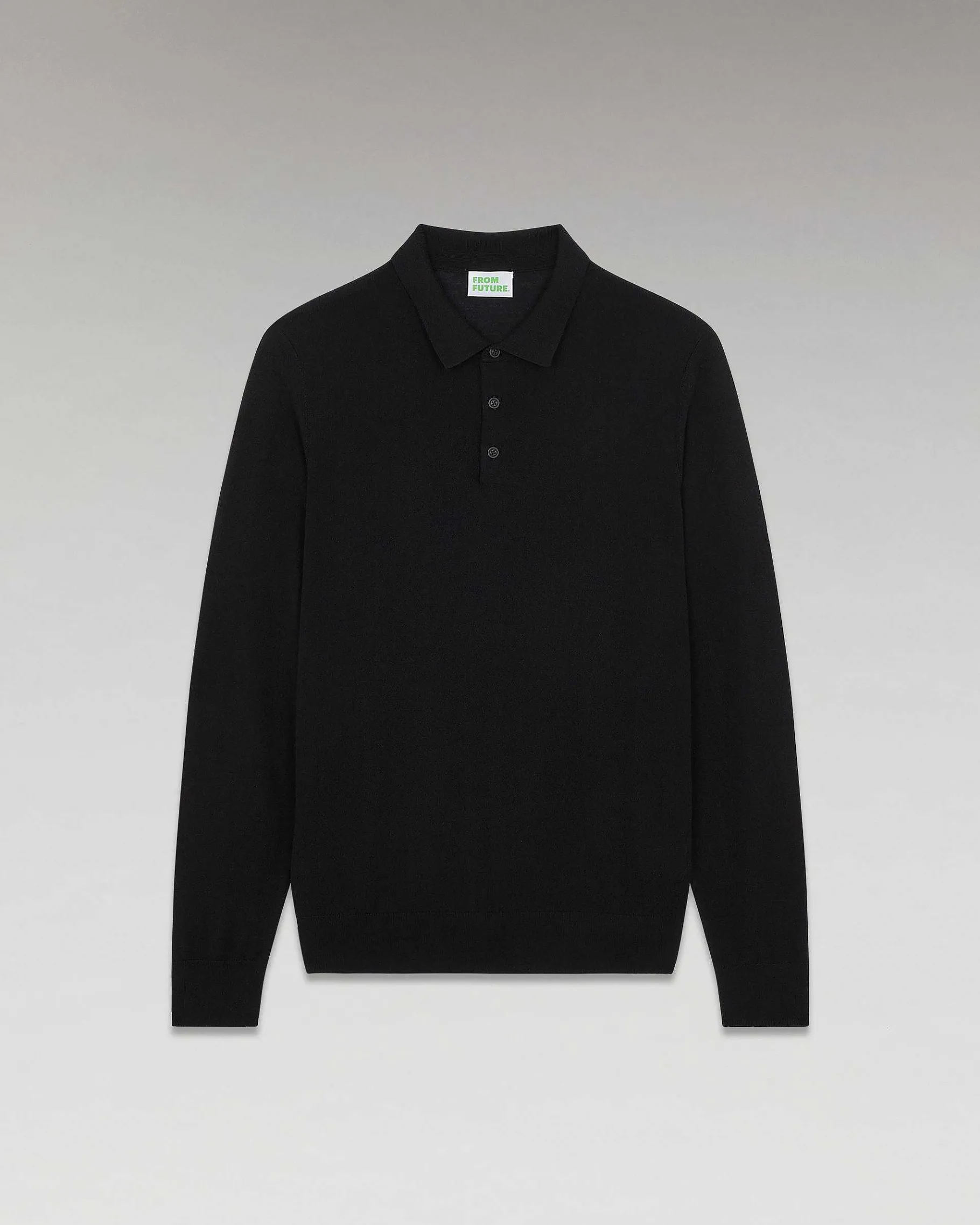 Sale FROM FUTURE Pull Col Polo Basique Noir