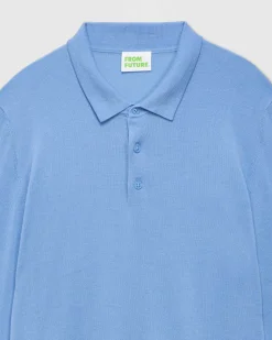 Discount FROM FUTURE Pull Col Polo Basique Sunrise Blue