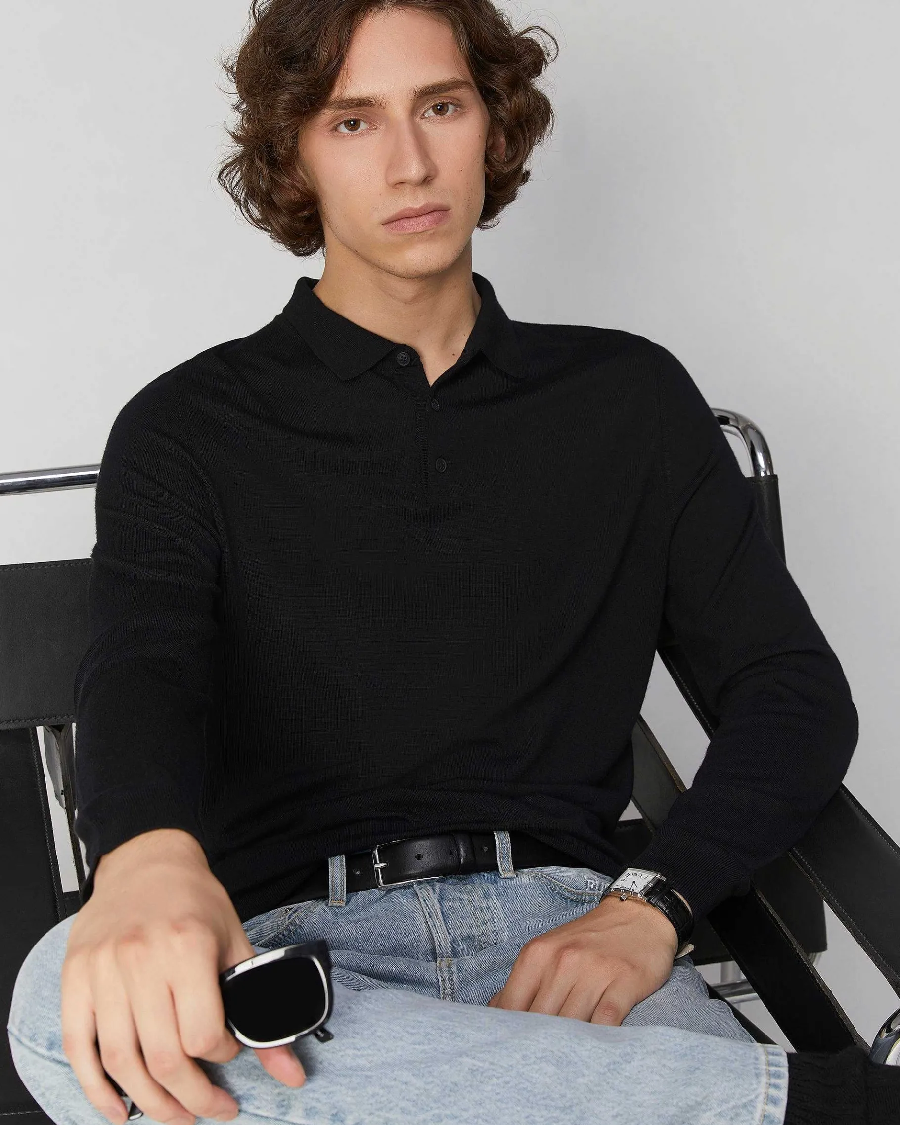 Clearance FROM FUTURE Pull Col Polo Basique Navy