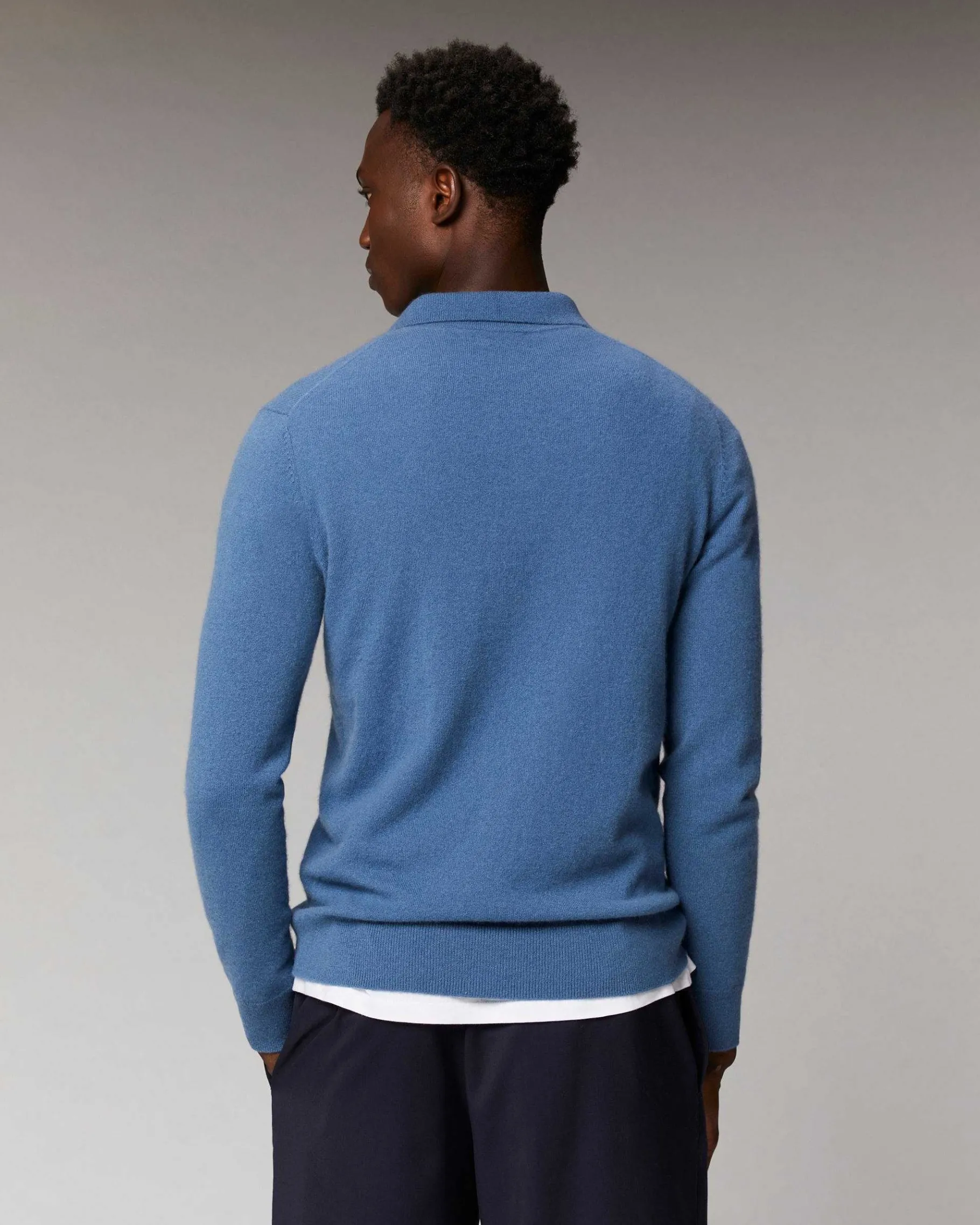Clearance FROM FUTURE Pull Col Polo Basique Gris Chine Clair