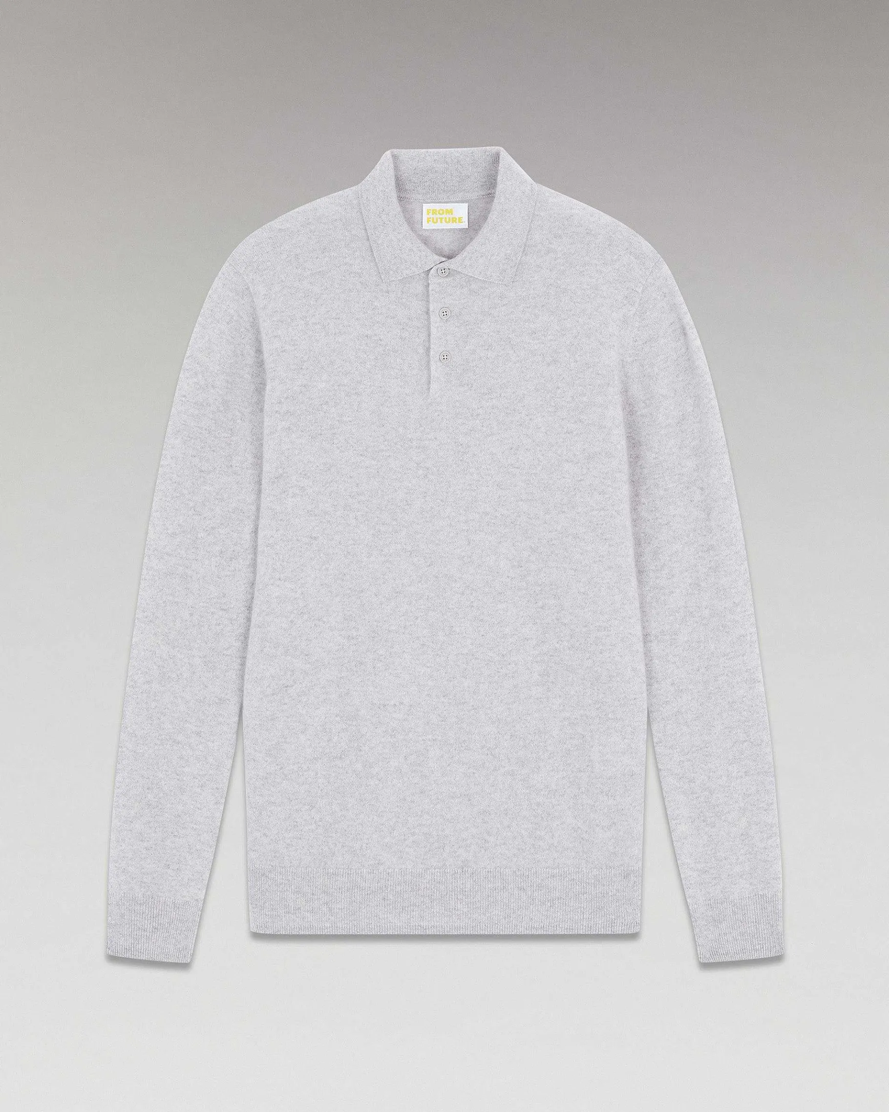 Clearance FROM FUTURE Pull Col Polo Basique Gris Chine Clair