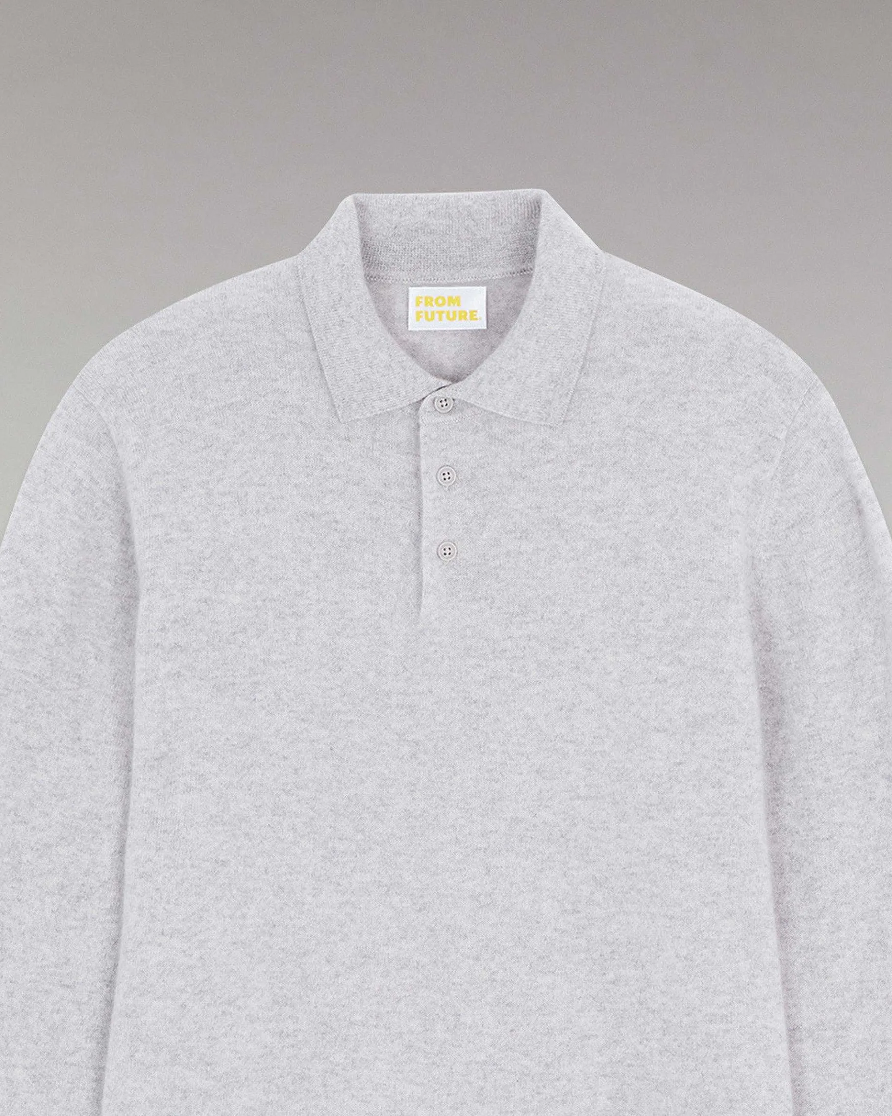Clearance FROM FUTURE Pull Col Polo Basique Gris Chine Clair