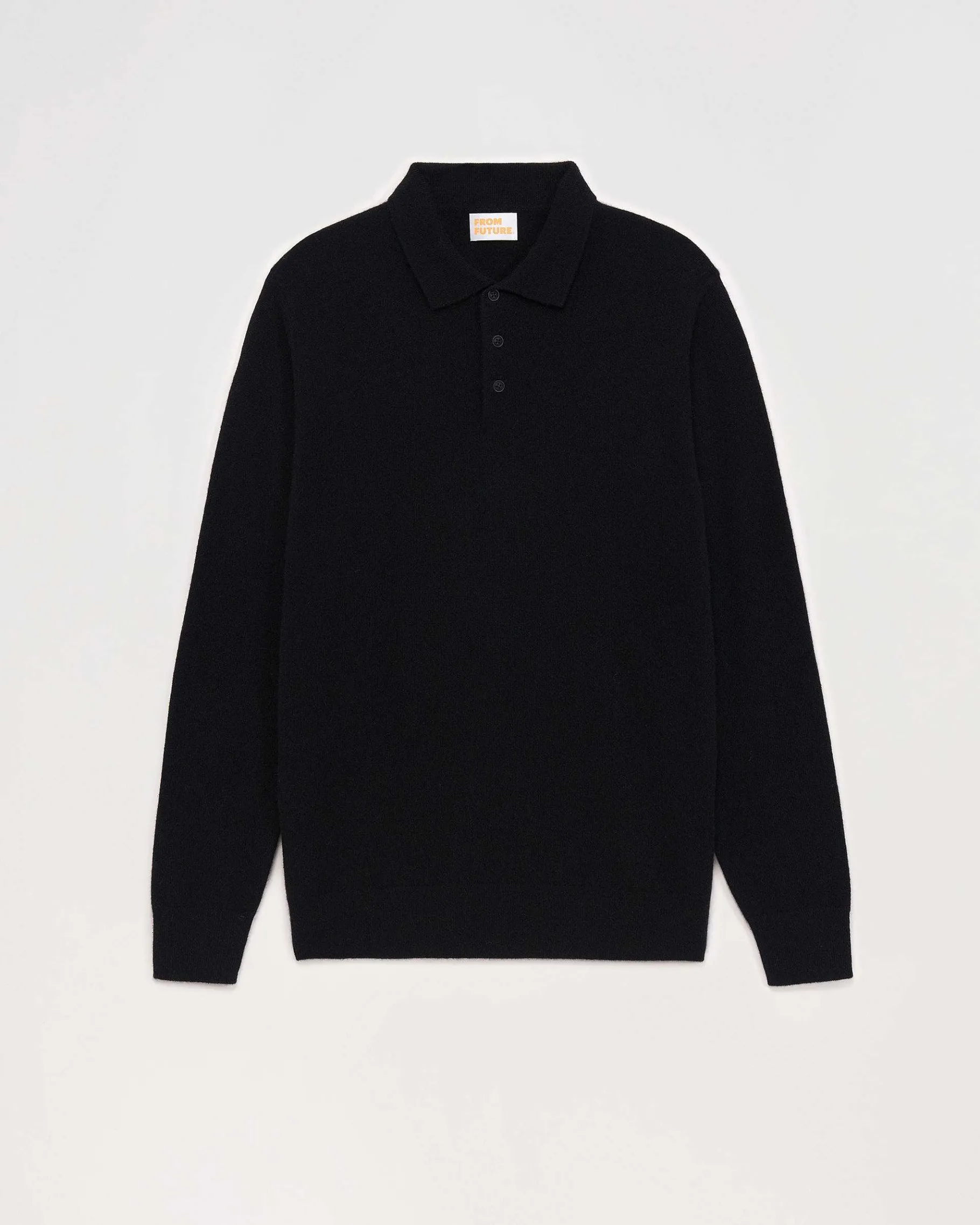 Sale FROM FUTURE Pull Col Polo Basique Noir