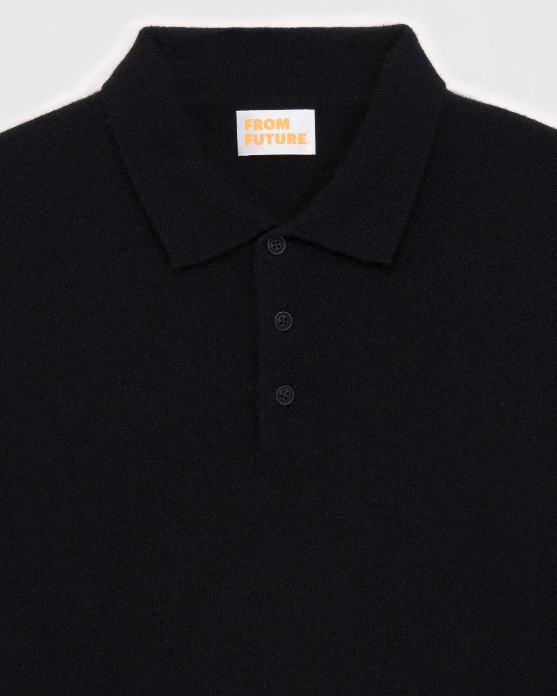Sale FROM FUTURE Pull Col Polo Basique Noir