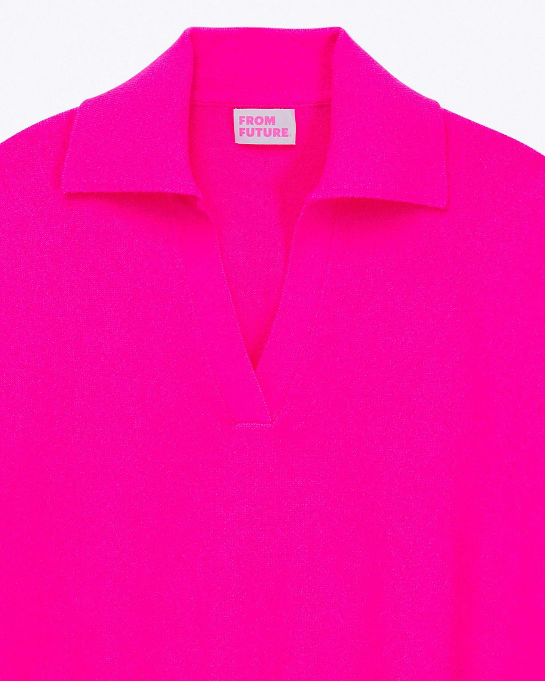 Sale FROM FUTURE Pull Col Polo Basique Flash Pink