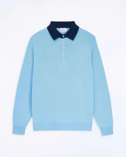 Clearance FROM FUTURE Pull Col Polo Contraste Soft Blue