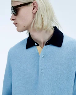 Clearance FROM FUTURE Pull Col Polo Contraste Soft Blue