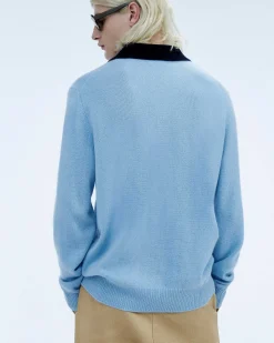 Clearance FROM FUTURE Pull Col Polo Contraste Soft Blue