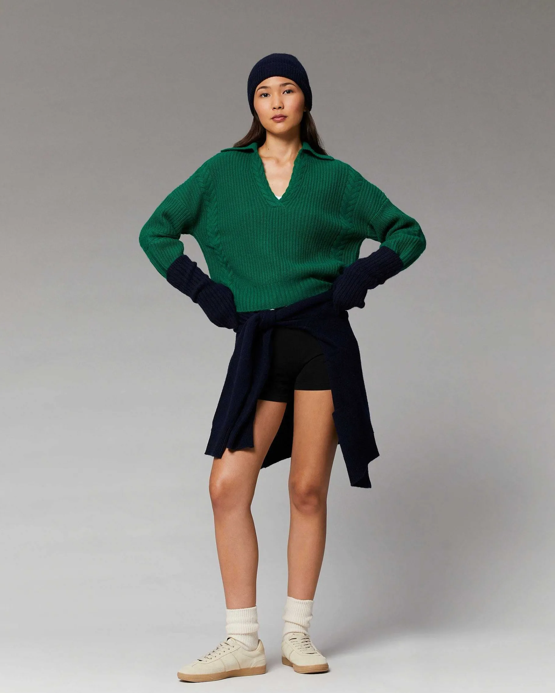 Online FROM FUTURE Pull Col Polo Torsades Navy