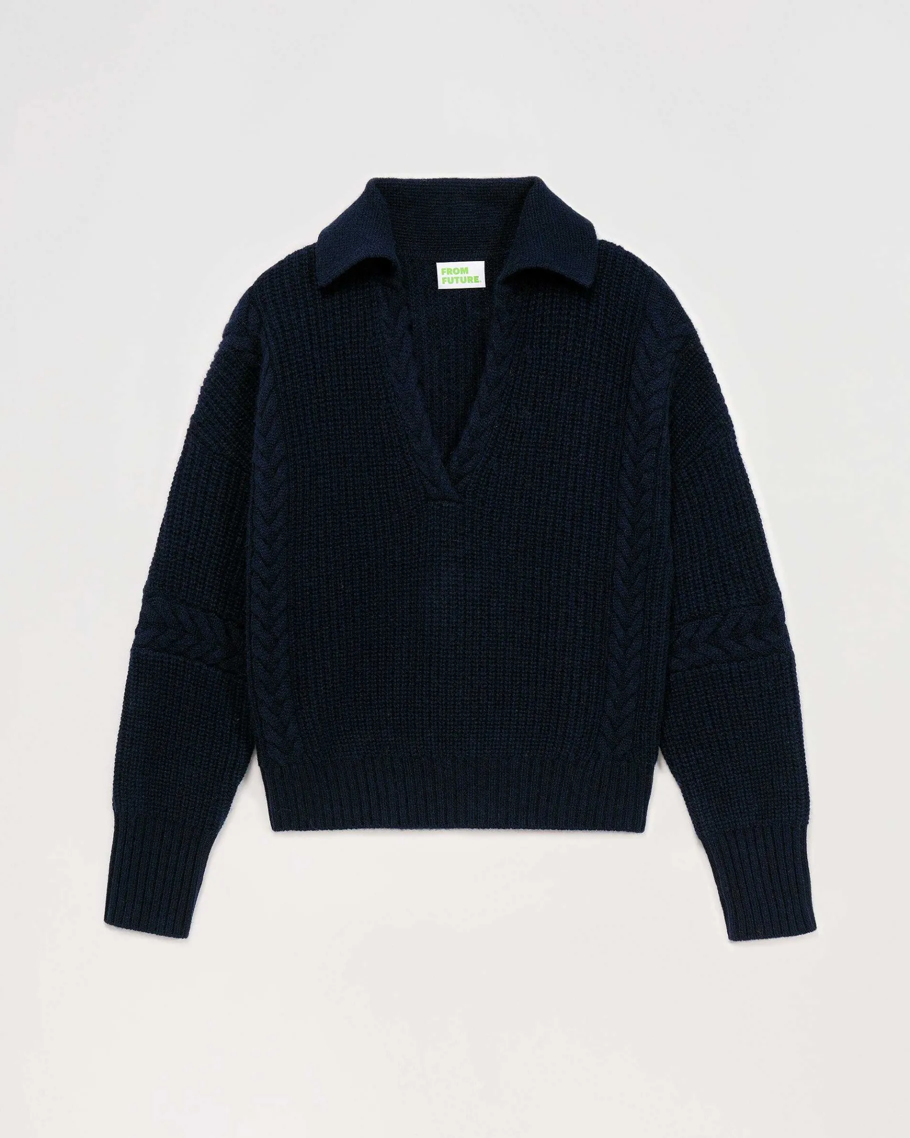 Online FROM FUTURE Pull Col Polo Torsades Navy