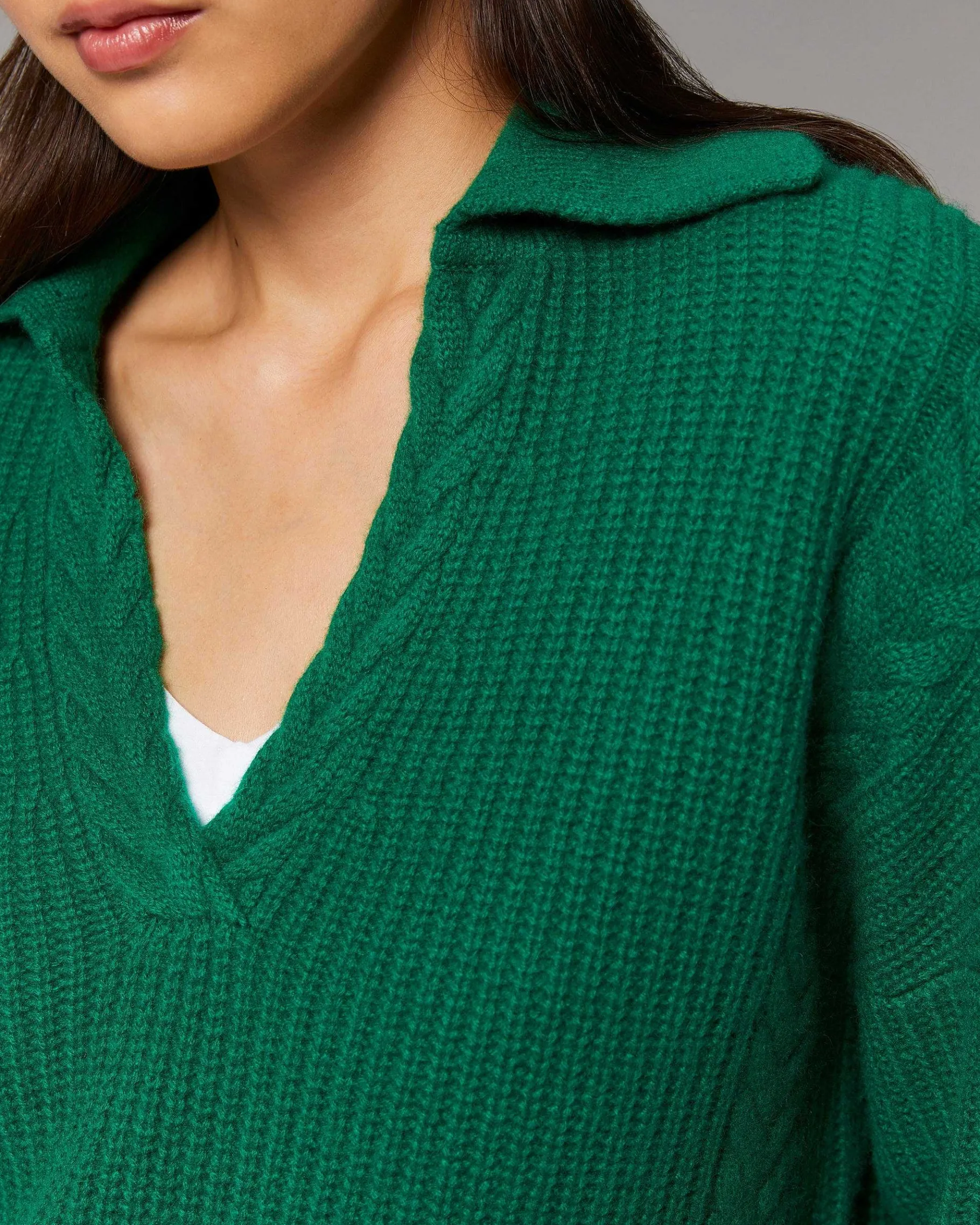 FROM FUTURE Pull Col Polo Torsades Forest Green