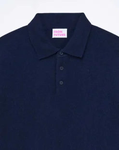 Outlet FROM FUTURE Pull Col Polo Uni Navy