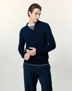 Outlet FROM FUTURE Pull Col Polo Uni Navy