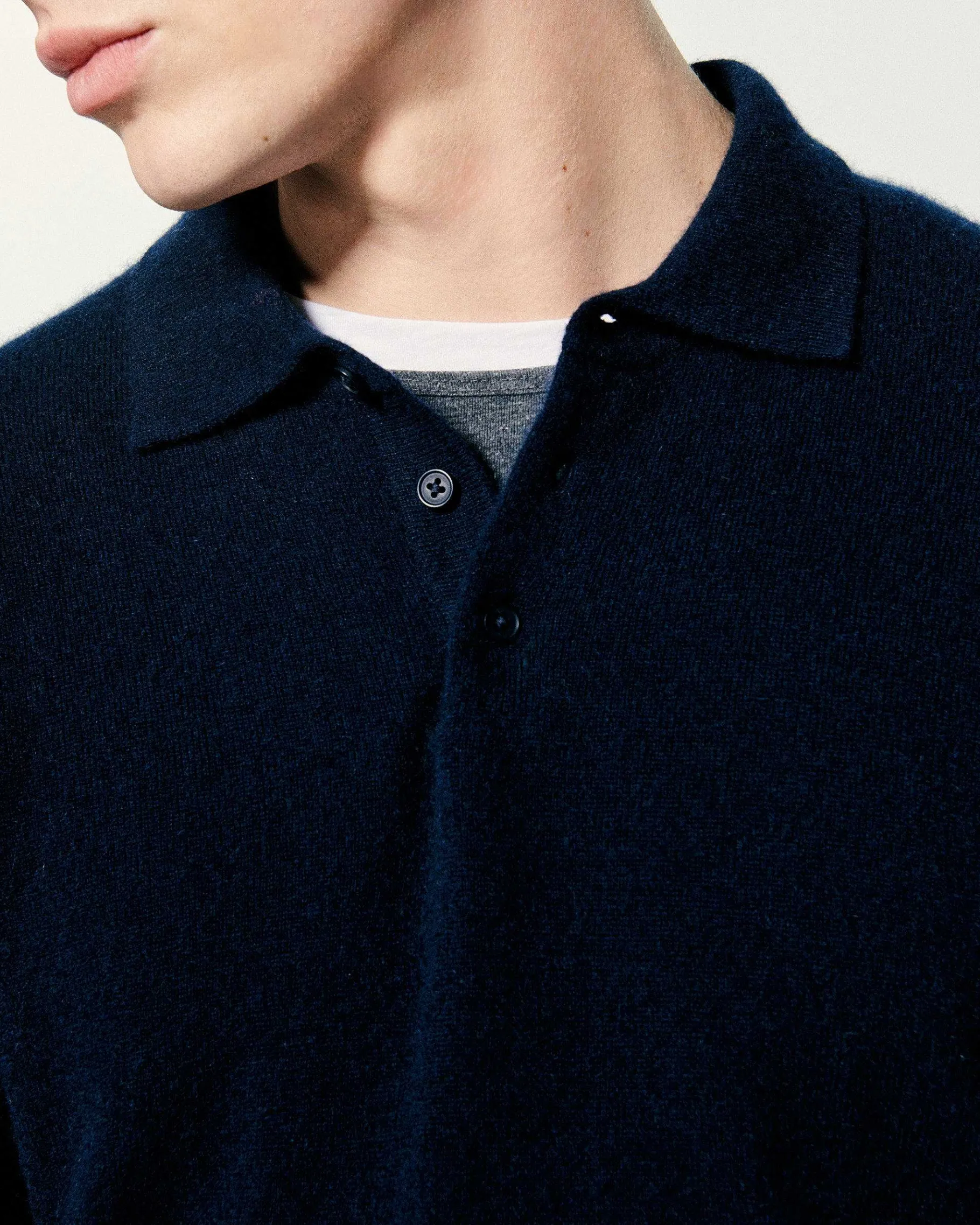 Outlet FROM FUTURE Pull Col Polo Uni Navy