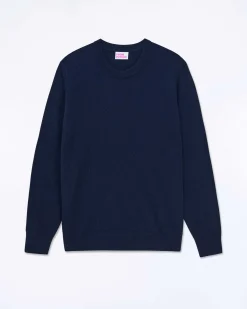 Hot FROM FUTURE Pull Col Rond Navy