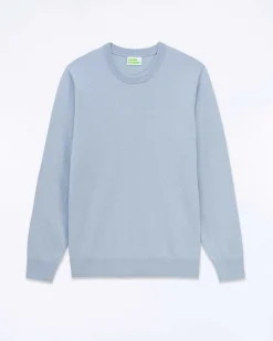 Sale FROM FUTURE Pull Col Rond Grey Blue