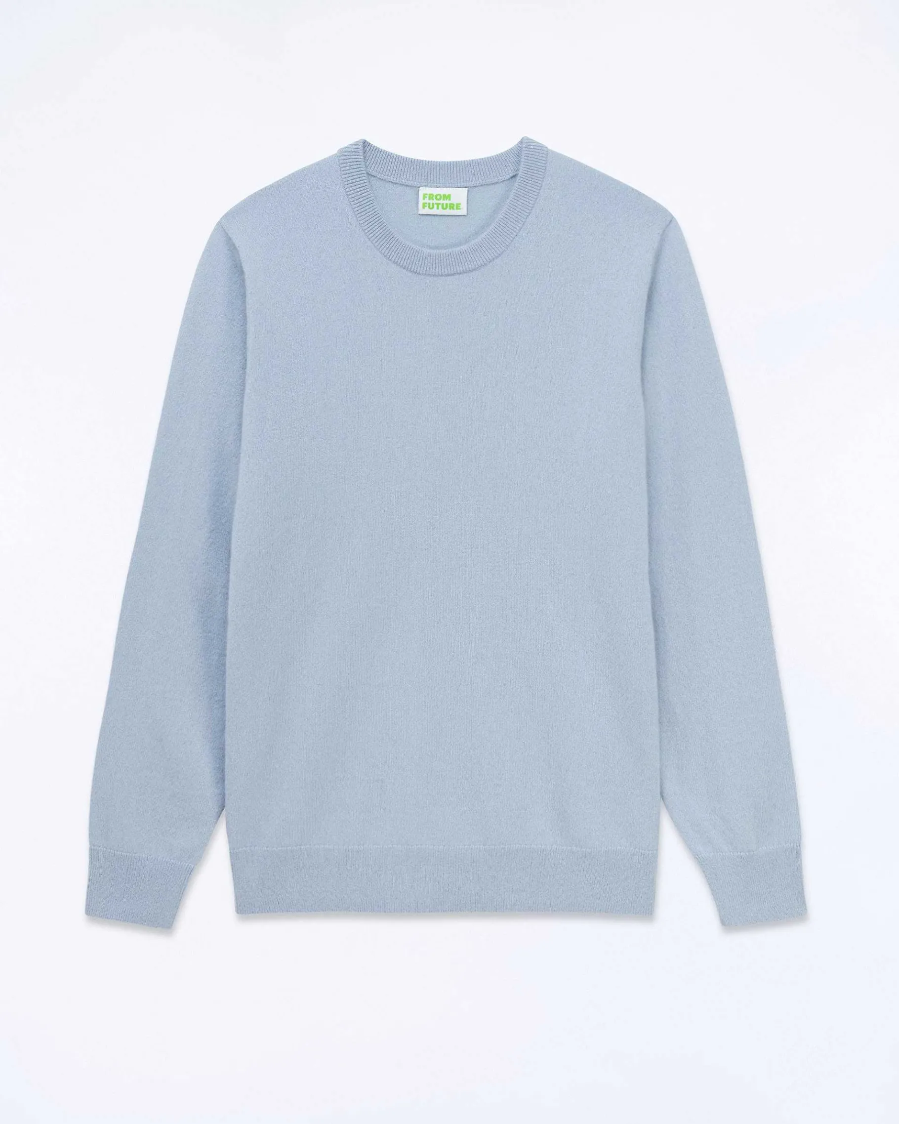 Sale FROM FUTURE Pull Col Rond Grey Blue