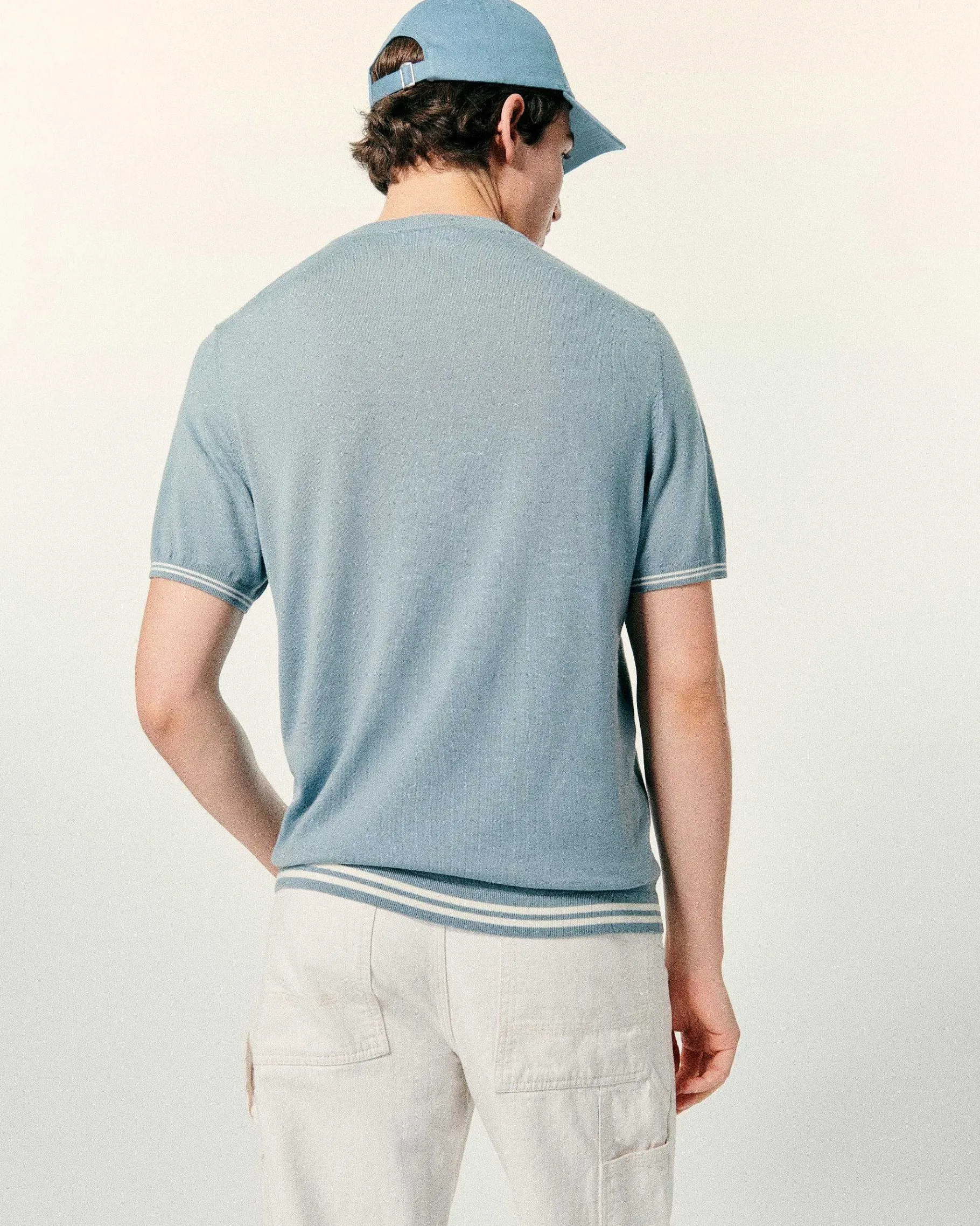 Clearance FROM FUTURE Pull Col Rond Grey Blue