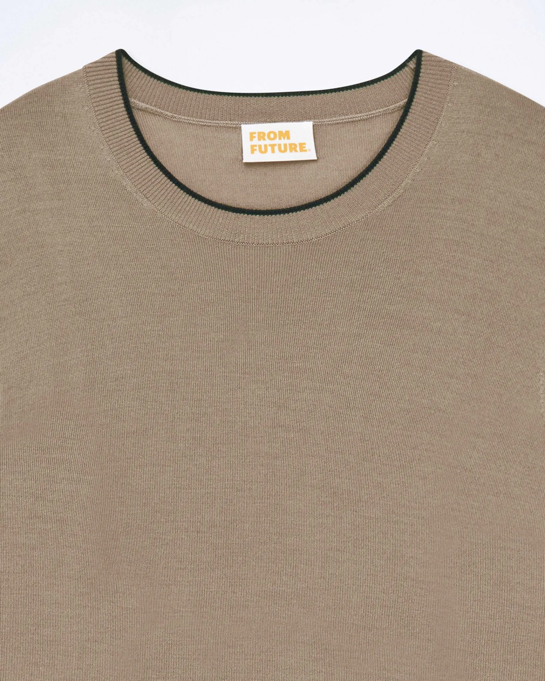Outlet FROM FUTURE Pull Col Rond Tropical Taupe