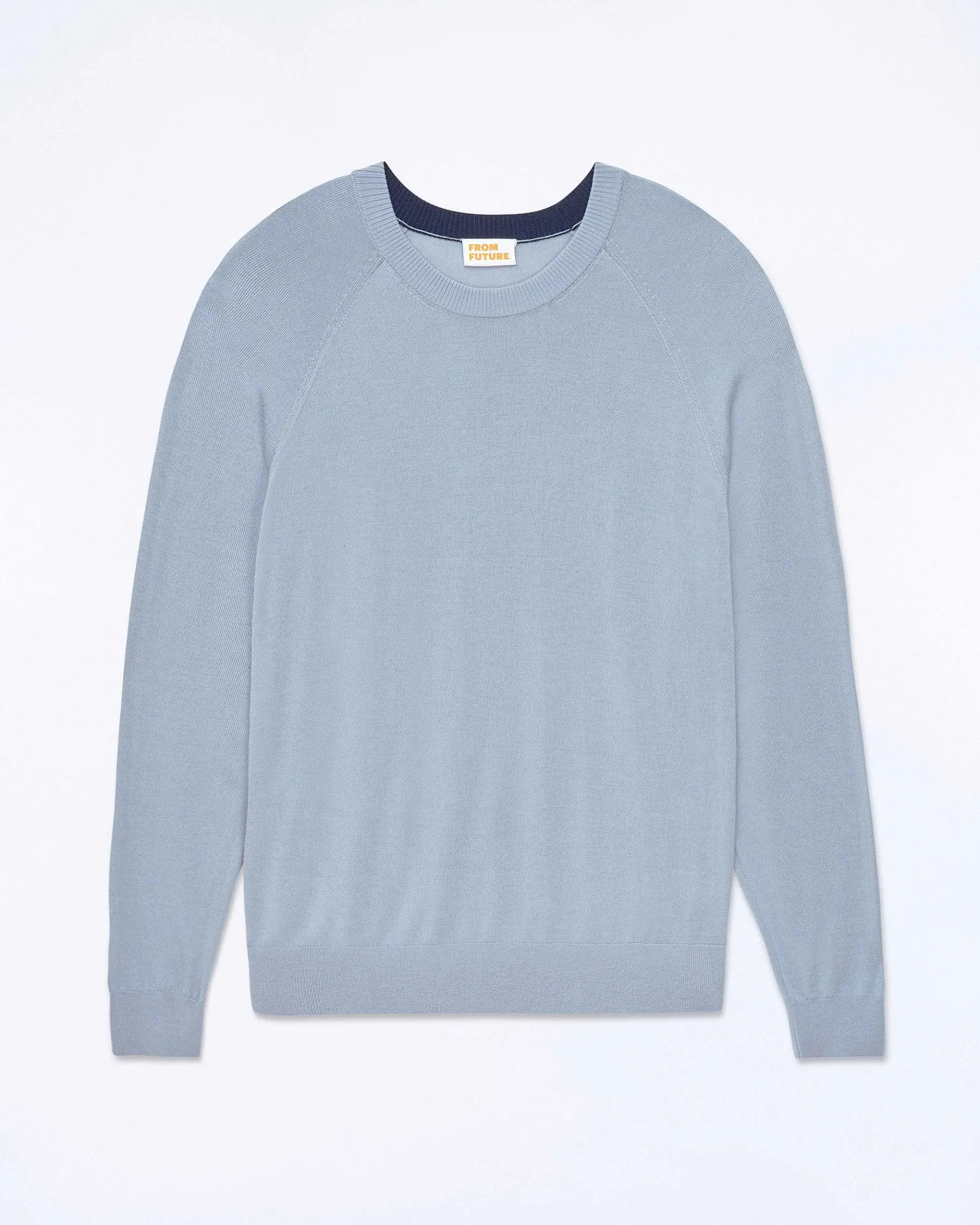 Online FROM FUTURE Pull Col Rond Grey Blue
