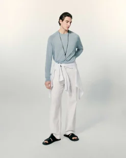 Online FROM FUTURE Pull Col Rond Grey Blue