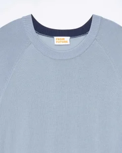Online FROM FUTURE Pull Col Rond Grey Blue
