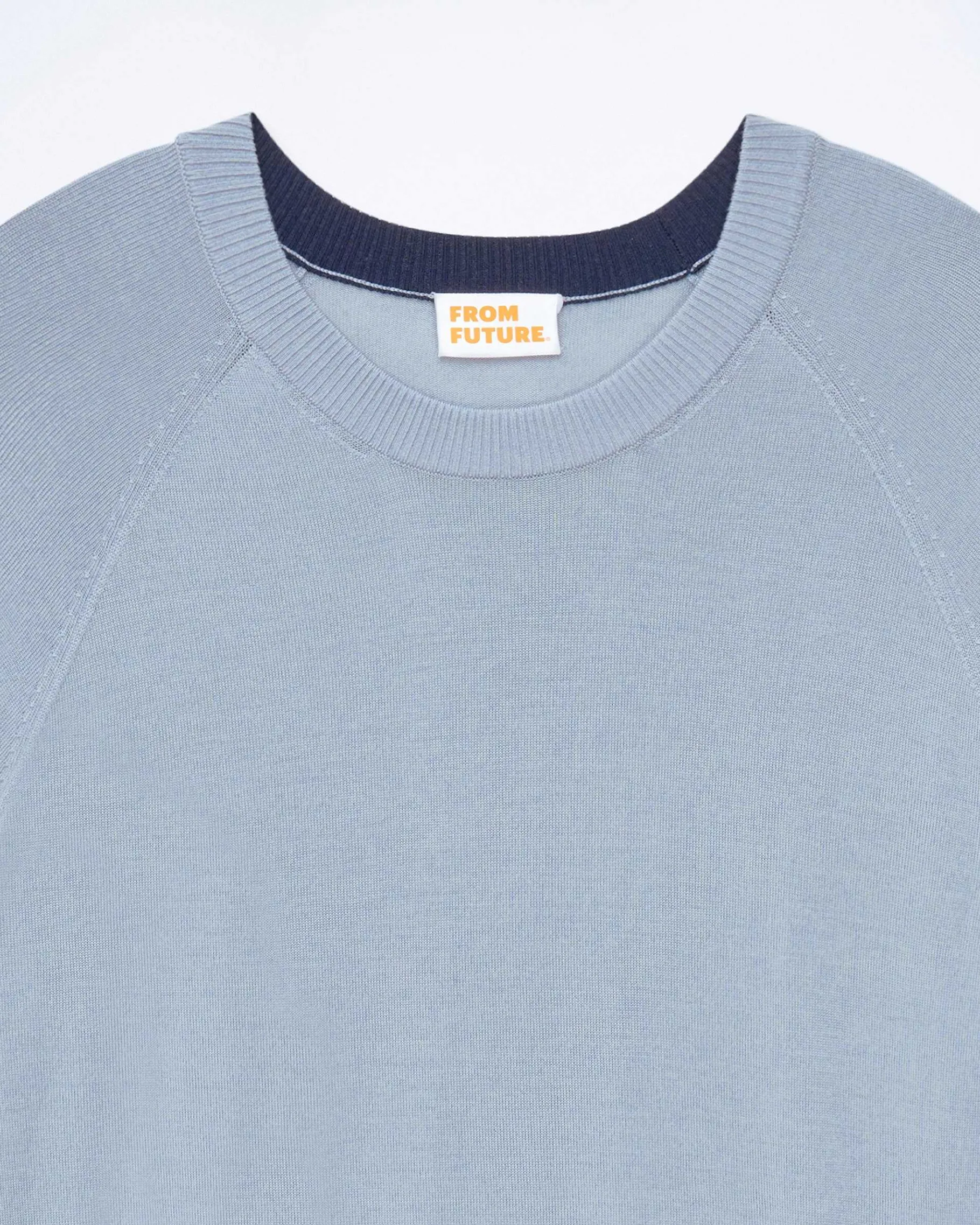 Online FROM FUTURE Pull Col Rond Grey Blue