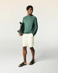 New FROM FUTURE Pull Col Rond Washed Green