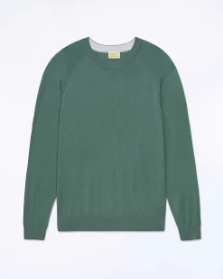 New FROM FUTURE Pull Col Rond Washed Green