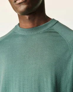 New FROM FUTURE Pull Col Rond Washed Green
