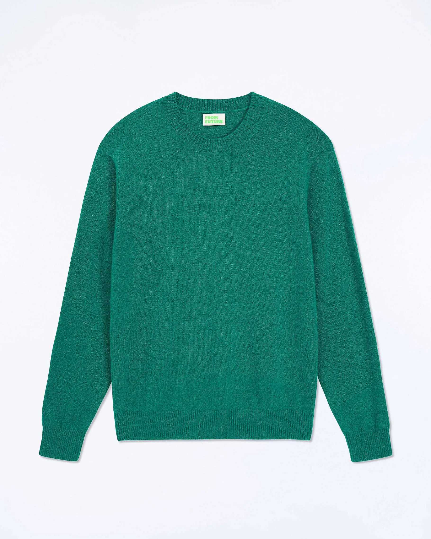 New FROM FUTURE Pull Col Rond Pop Green Mouline