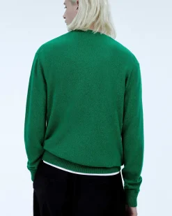 New FROM FUTURE Pull Col Rond Pop Green Mouline