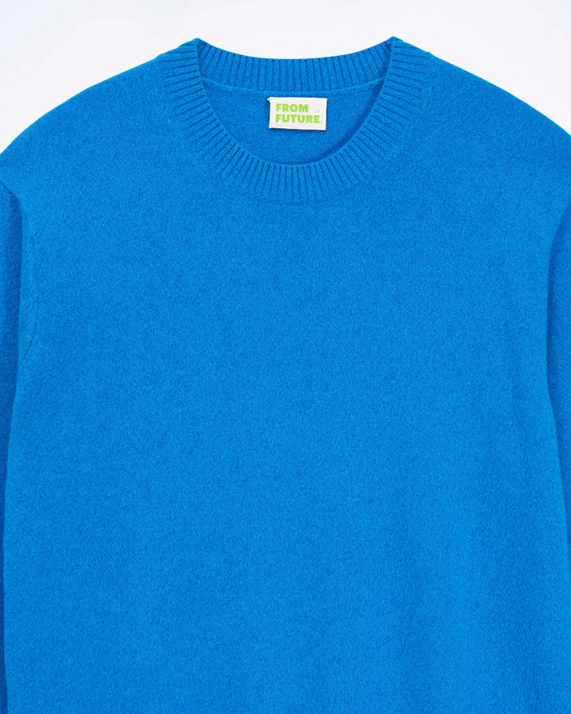 Discount FROM FUTURE Pull Col Rond Surf Blue Mouline