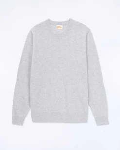 Clearance FROM FUTURE Pull Col Rond Gris Chine Clair