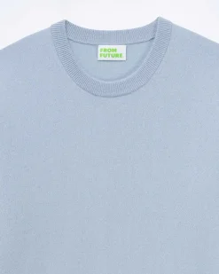 Online FROM FUTURE Pull Col Rond Grey Blue