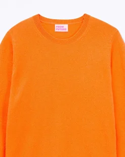 Sale FROM FUTURE Pull Col Rond Magic Orange
