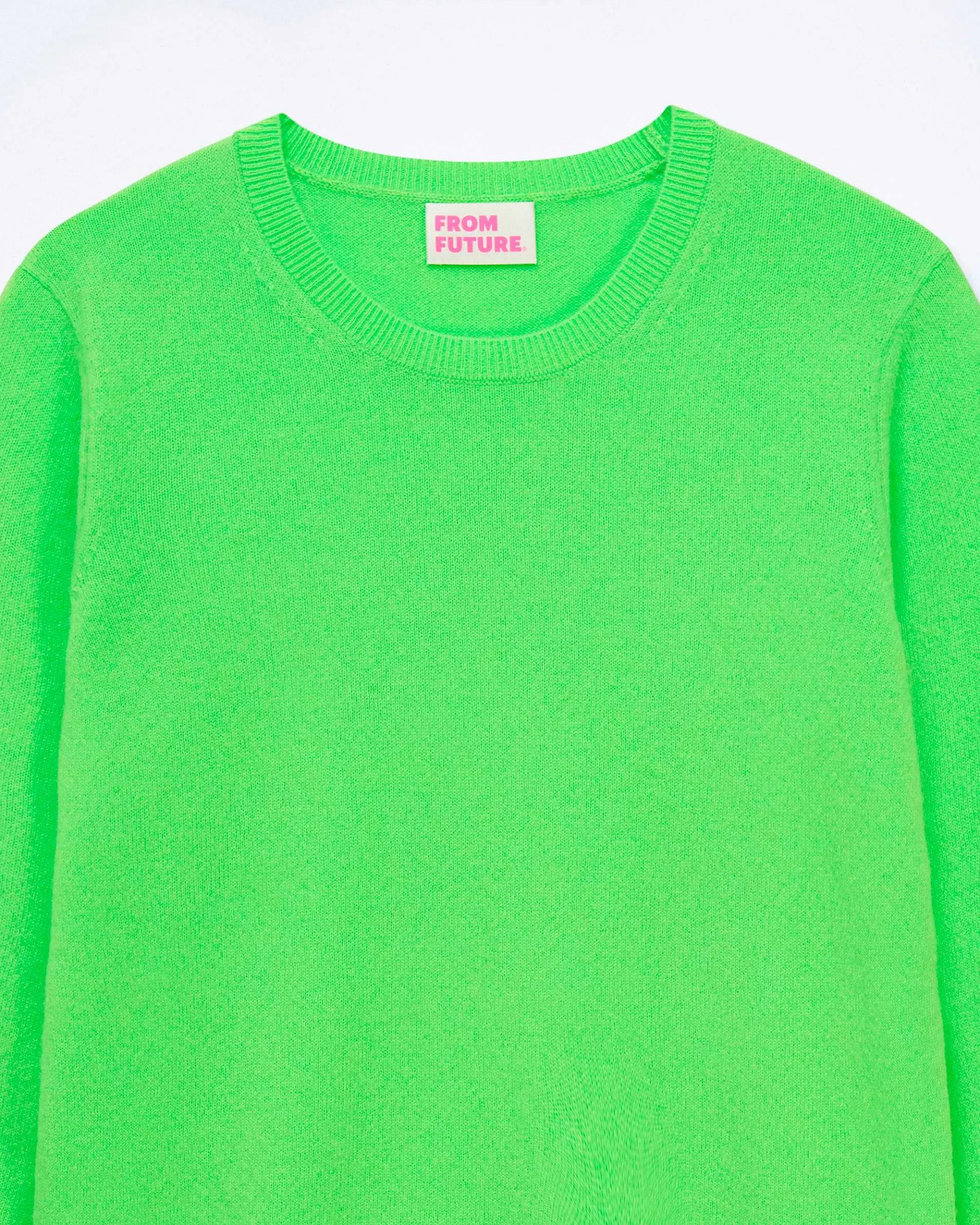 Hot FROM FUTURE Pull Col Rond Vert Fluo