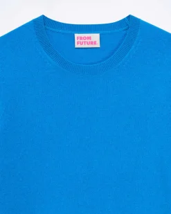 Online FROM FUTURE Pull Col Rond Surf Blue