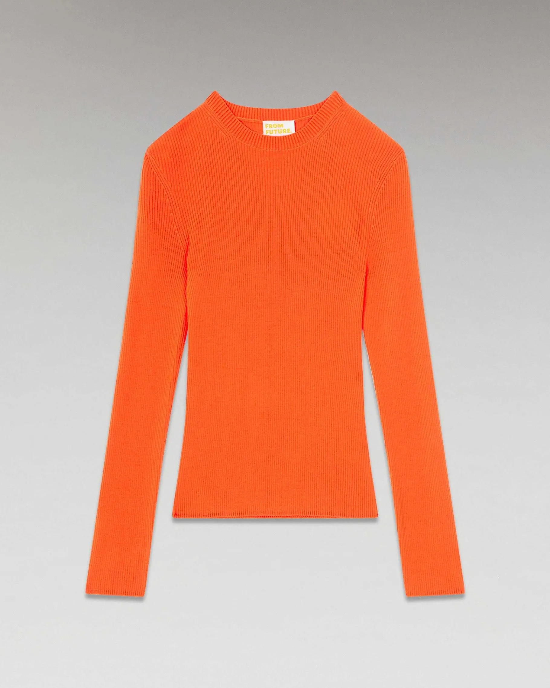 Online FROM FUTURE Pull Col Rond A Cotes Disco Orange