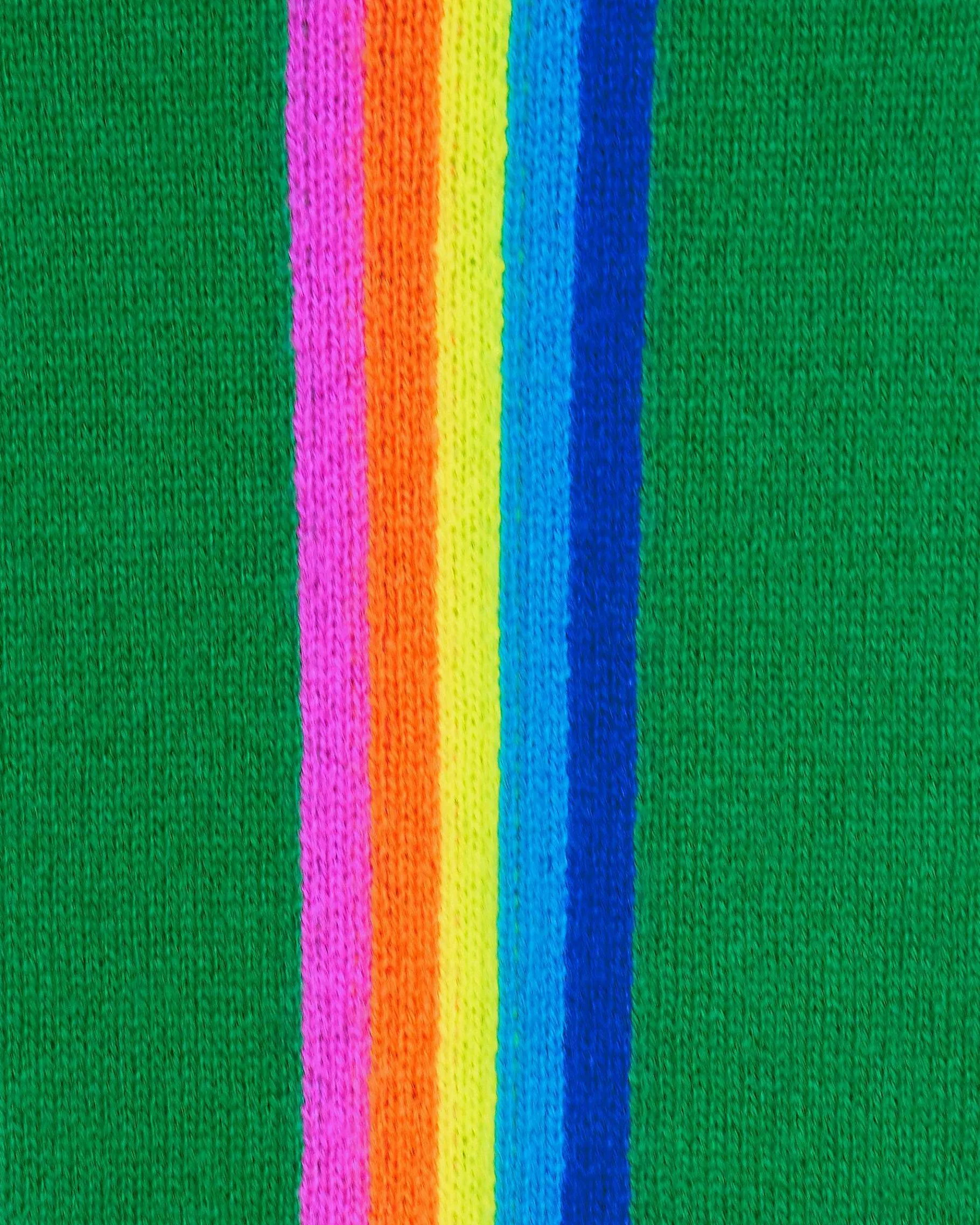 Online FROM FUTURE Pull Col Rond Bande Multicolore Aux Manches Tropical Green