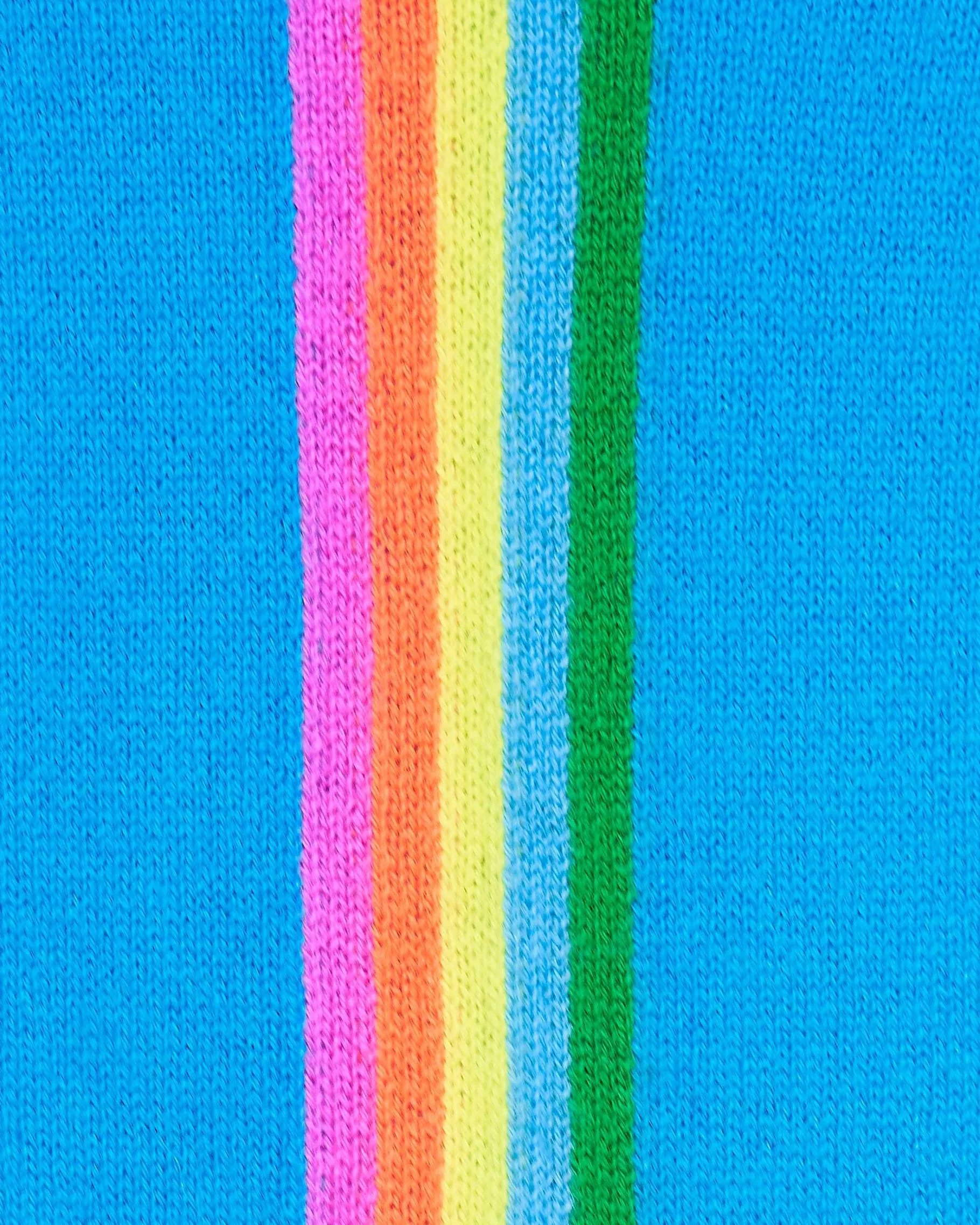Outlet FROM FUTURE Pull Col Rond Bande Multicolore Aux Manches Tropical Blue