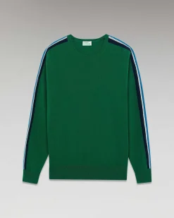 Best FROM FUTURE Pull Col Rond Bandes Forest Green