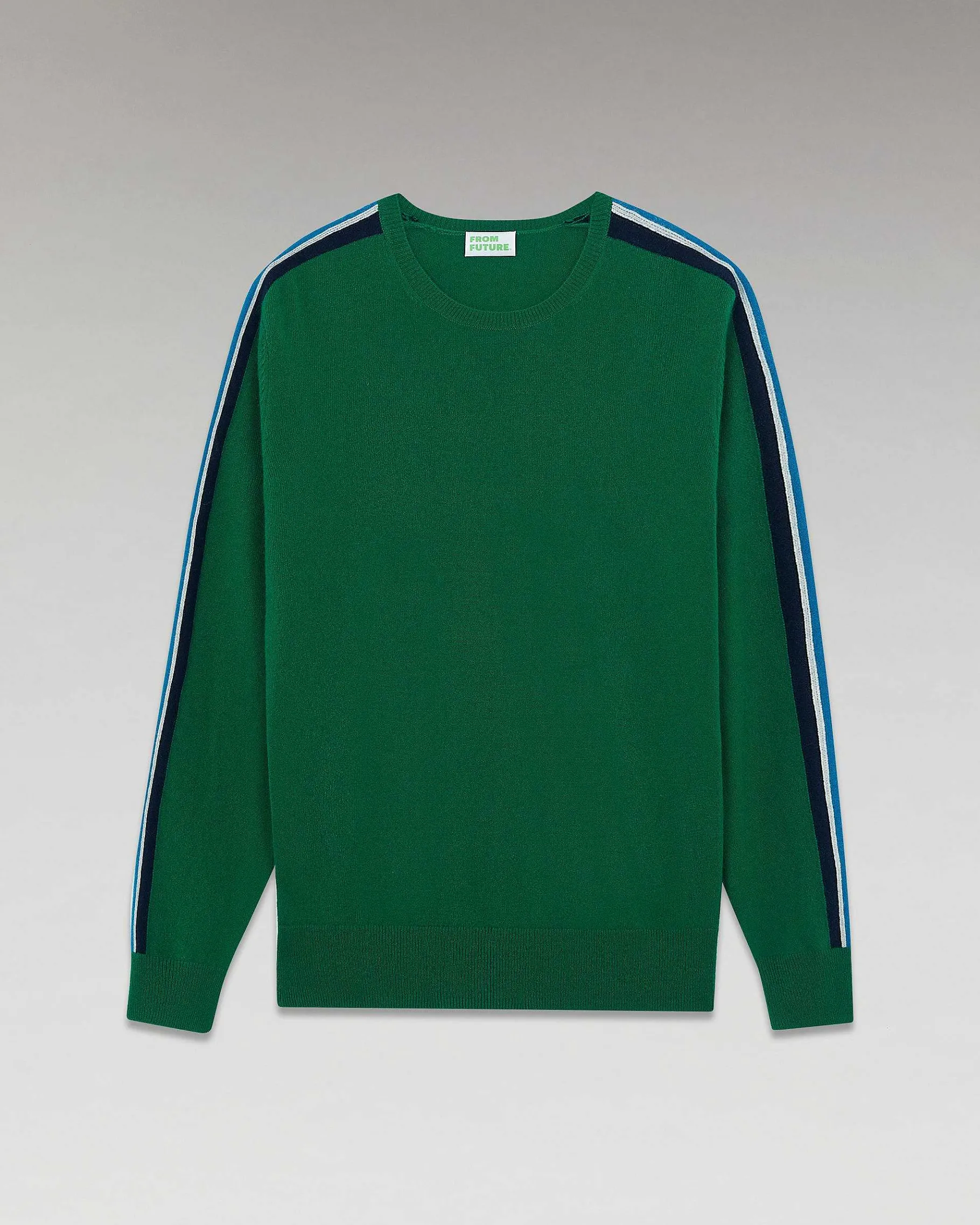 Best FROM FUTURE Pull Col Rond Bandes Forest Green