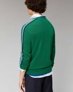 Best FROM FUTURE Pull Col Rond Bandes Forest Green