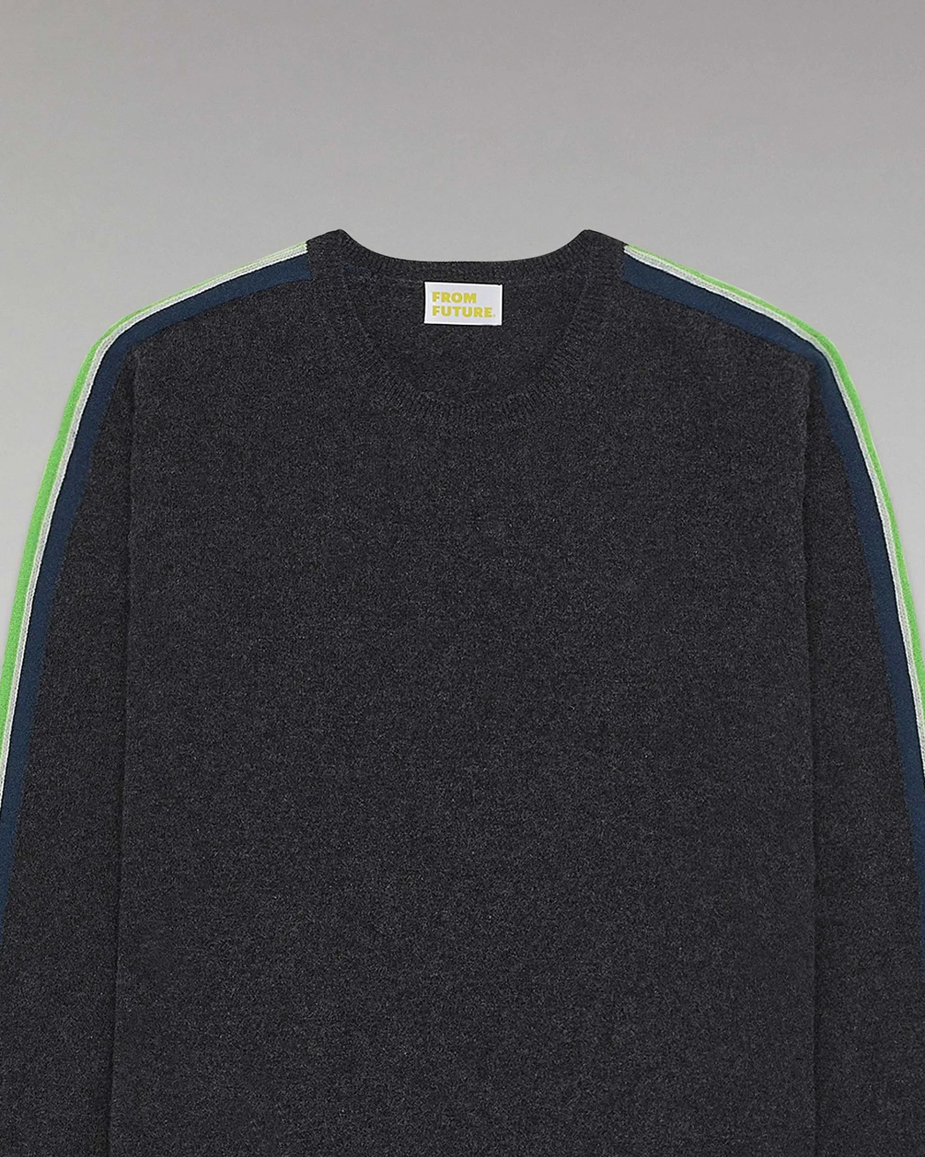 Discount FROM FUTURE Pull Col Rond Bandes Anthracite