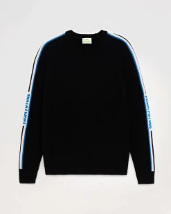Online FROM FUTURE Pull Col Rond Bandes Future Noir