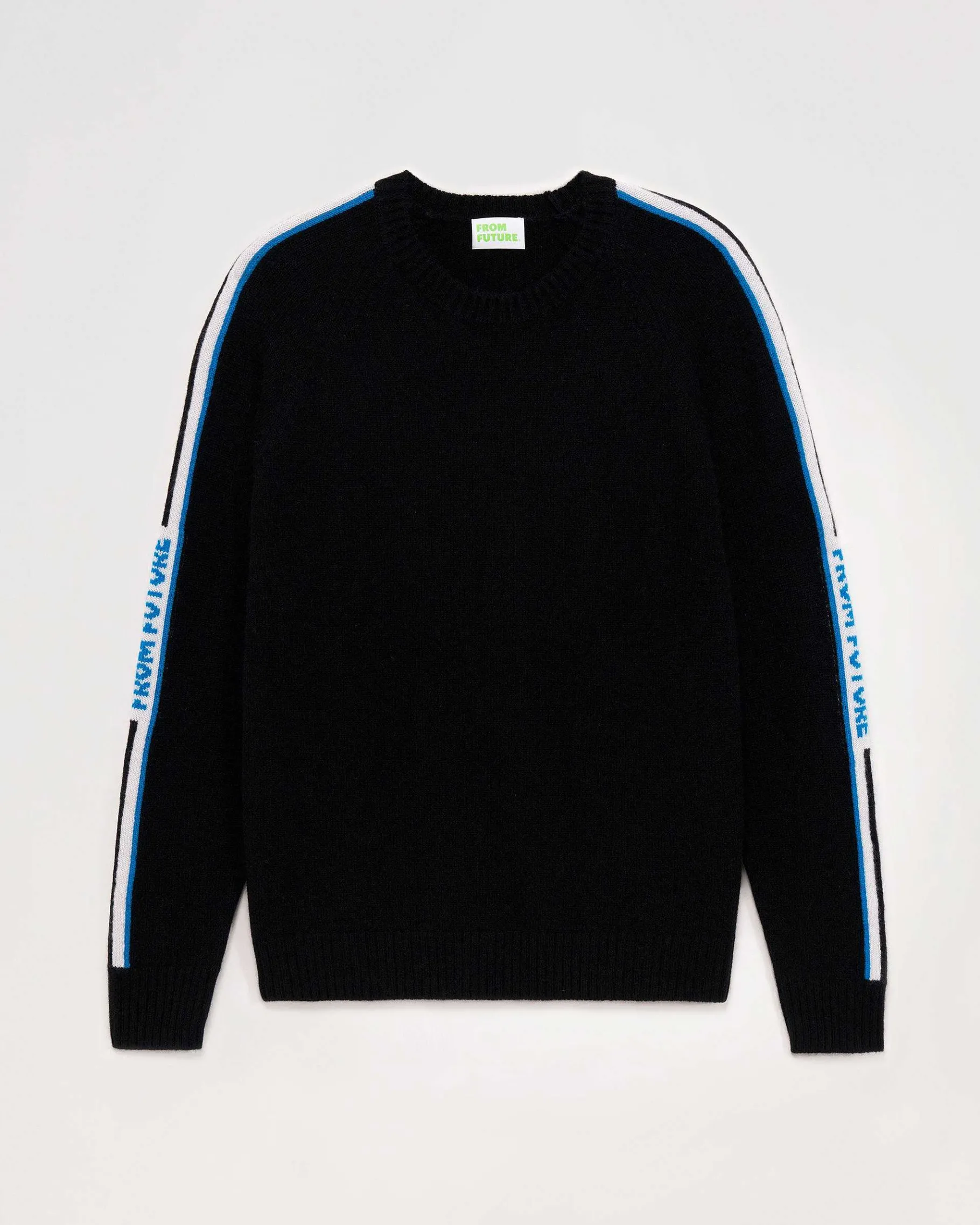 Online FROM FUTURE Pull Col Rond Bandes Future Noir