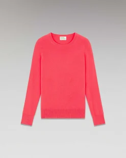 New FROM FUTURE Pull Col Rond Basique Coral Pink