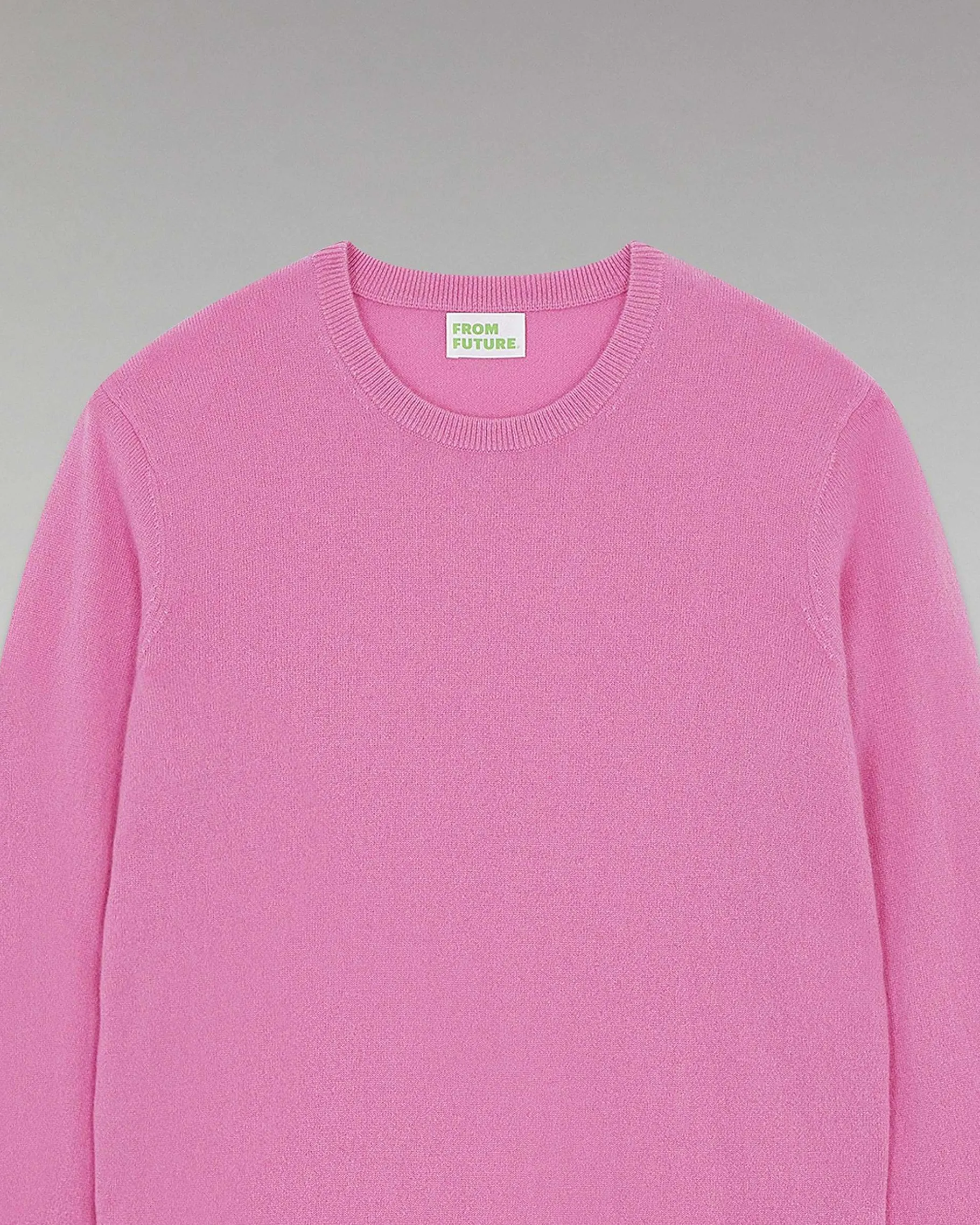 Sale FROM FUTURE Pull Col Rond Basique Winter Pink