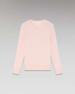 FROM FUTURE Pull Col Rond Basique Rose Poudre